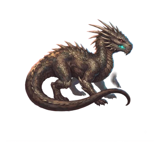 A small wingless drake, scaled and long-tailed, a crest of spines running back from the skull.