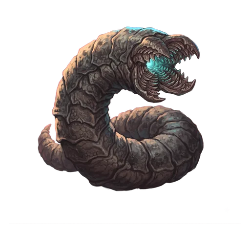 A segmented burrowing worm, its mouth a ring of rasping plates rather than a face.