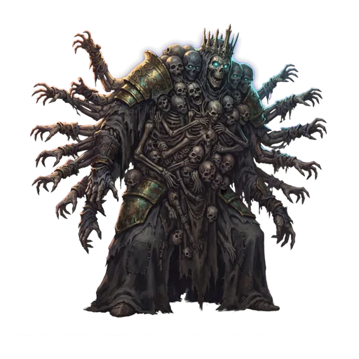 A towering amalgam built from a thousand grave-robbed skeletons, none of them matching.