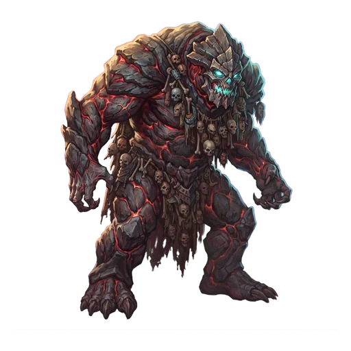 A giant who bathed too long in the deep fire and came out burning under the skin.