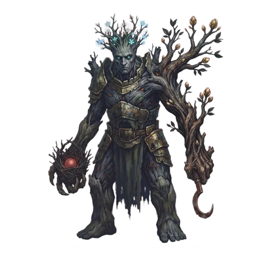 A burnt orchard-keeper of charred wood and old bark, pruning hook in hand, bringing in the one crop a year.