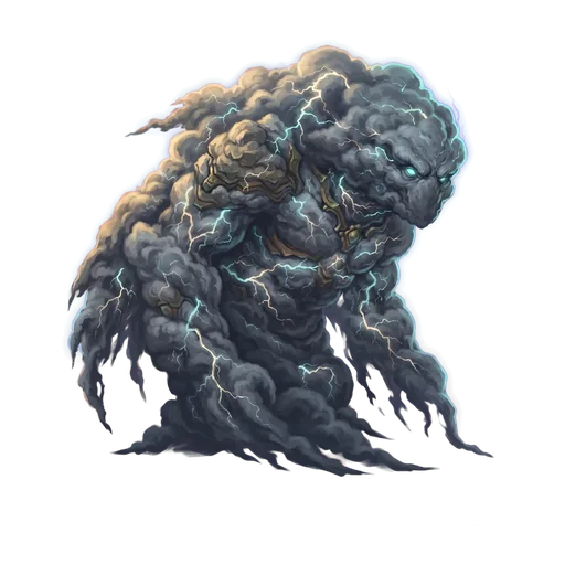 A thunderhead given a will, a dragging weather-front with lightning stitched through its mass.