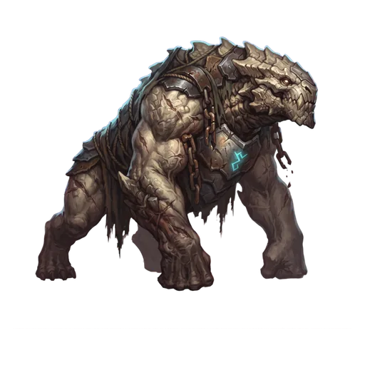 The First Beast: a mountain of scarred muscle and old wrath, the broken ends of the seal-chains still sunk deep into its shoulders.