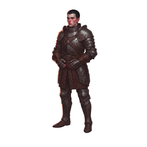 A young wall-captain in a watch officer's harness, gauntlets marked with windlass grease he will not let anyone else apply.